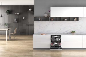 Modern konyhában beépíthető mosogatógép